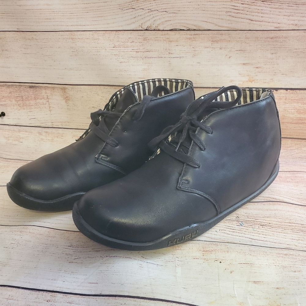Kuru Mens Size 10 Aalto Chukka Black Leather Ankle Boots